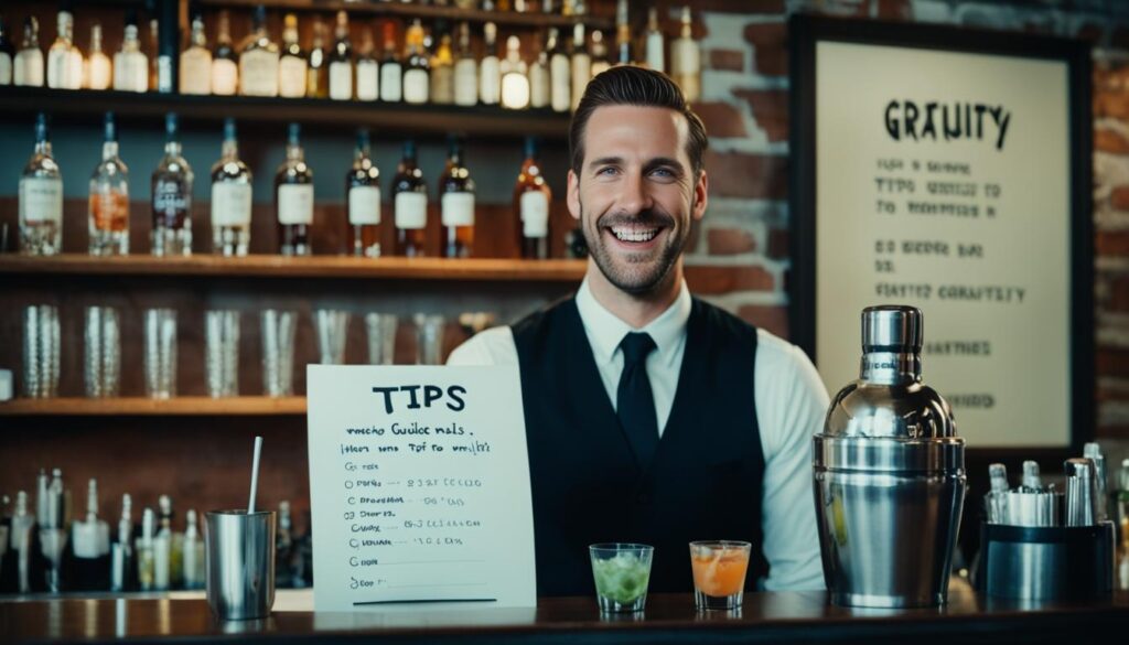 tips for bartender at a wedding